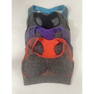 Women's‎ Seamless Sports Bra Medium Impact Pocket Yoga Bras Sz S